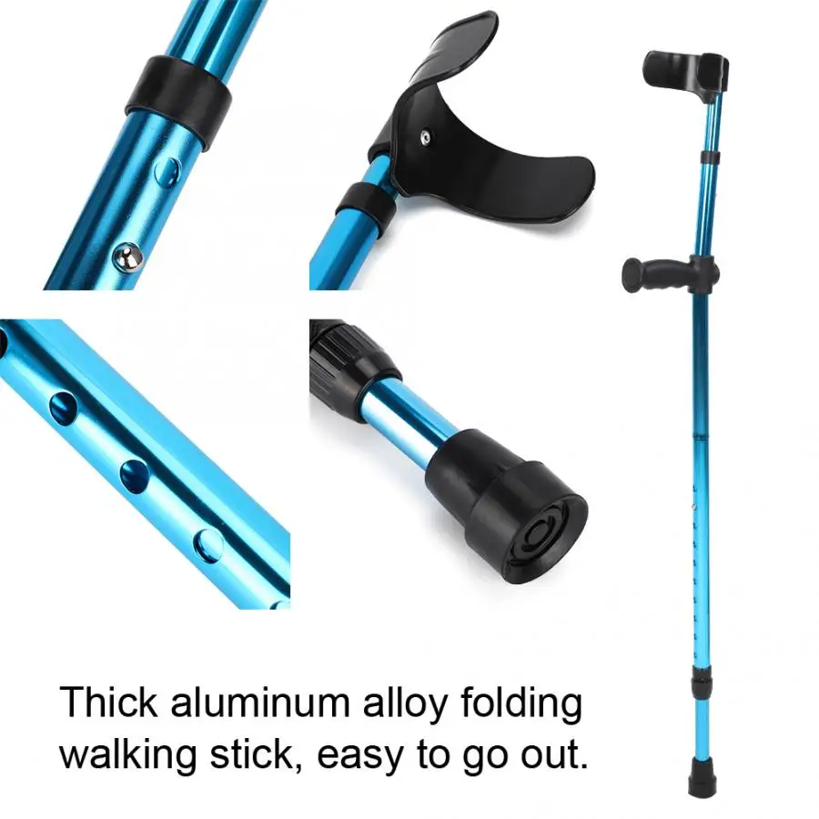 Collapsible Telescopic Folding Cane Adjustable Underarm Walking Stick Aluminum Alloy Crutch for Elderly Disabled walking cane underarm crutches