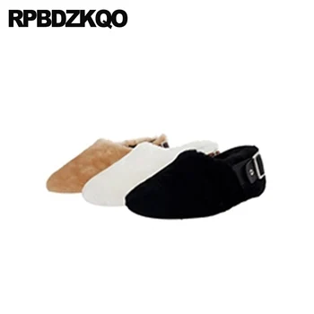 

black winter brown designer shoes china large size white women drop shipping slip on chinese flats 2019 ladies fur round toe