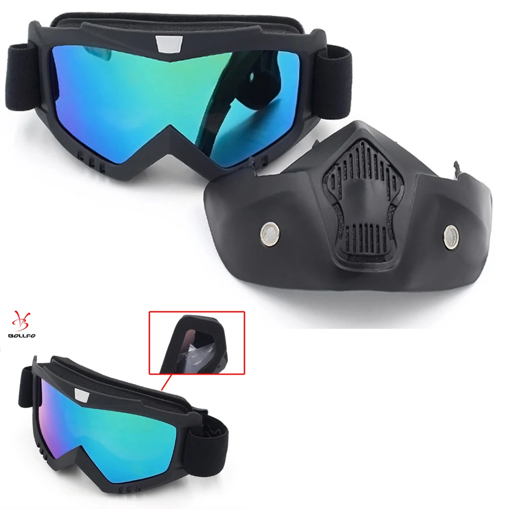 Motorcycle Glasses Motocross Motorbike Moto Goggles Detachable Goggle UV Protection Ski Bike for Men Open Face Helmet Mask BF655 5