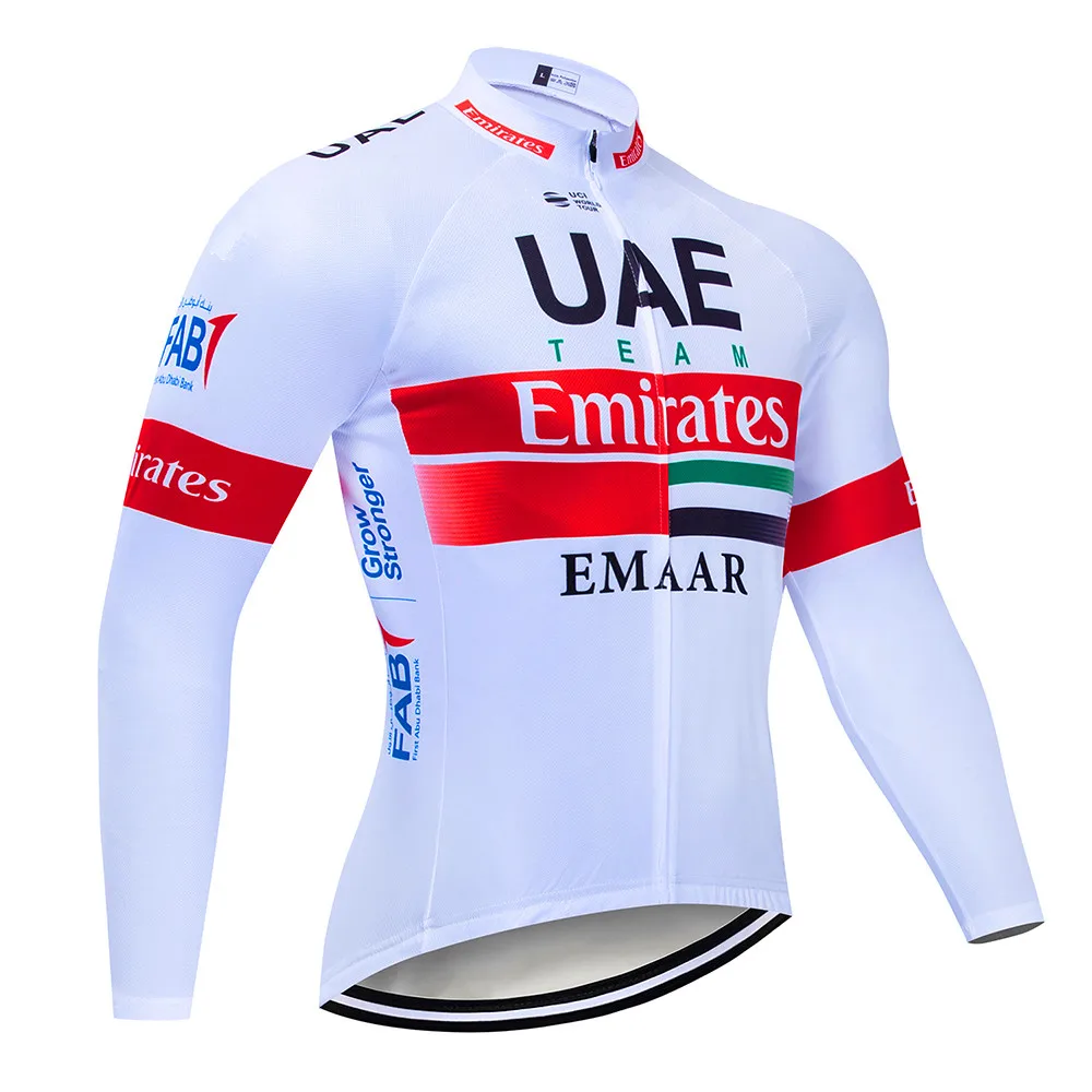 Велосипедная майка 2019UAE Pro Team, одежда для велоспорта, мужская летняя майка с коротким рукавом, одежда для велоспорта, Триатлон, нагрудник, шорты, костюм - Color: Long sleeve