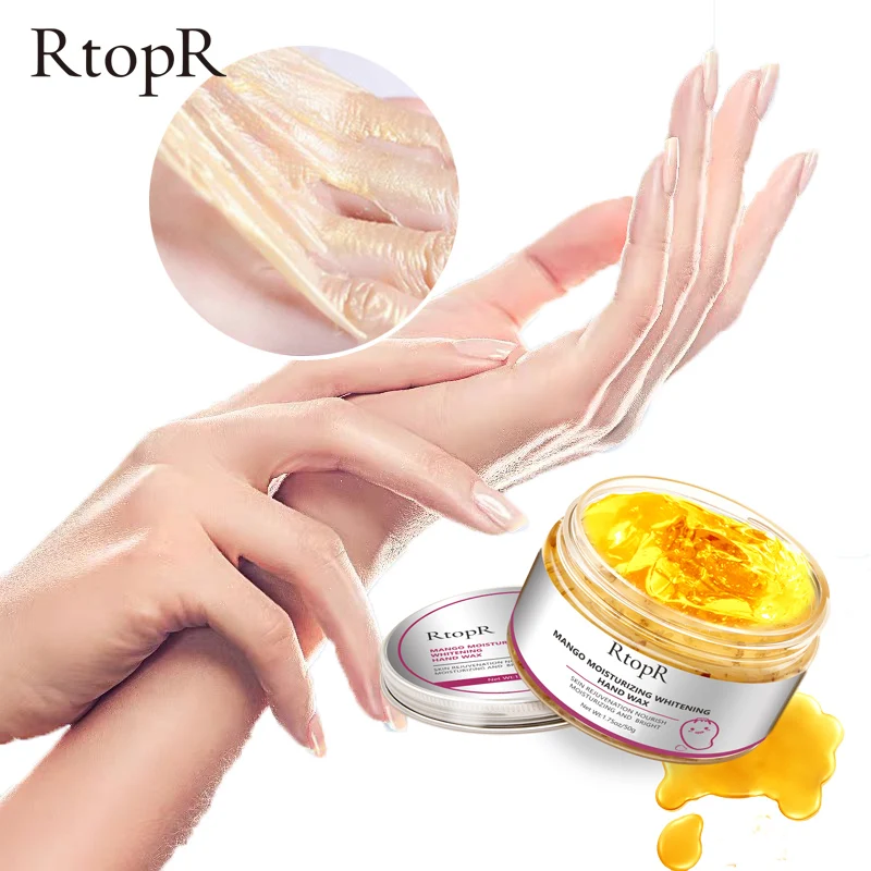 

RtopR Moisturizing Hand Wax Mango Whitening Nourishing Skin Hand Mask Exfoliating Calluses Anti-aging Repair Dry Skin Care Scrub