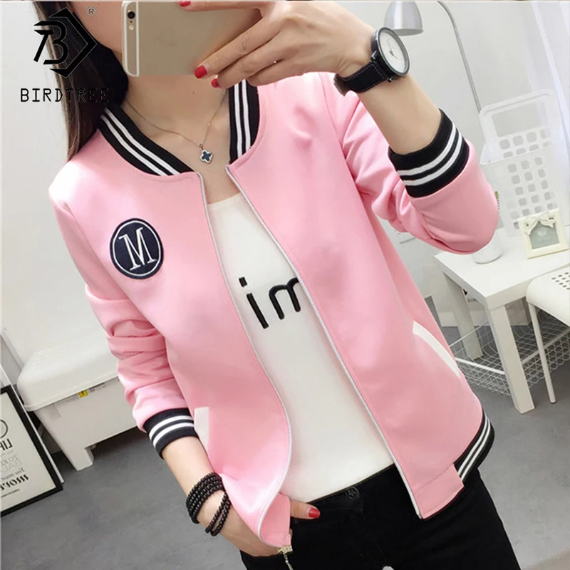 discount  Plus Size 2019 New Korean Style Autumn Coat Baseball Uniform Cardigan Long sleeve Pockets Zipper O-