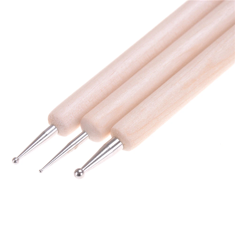3Pcs Embossing Pattern Clay Sculpting Modeling Making Pottery Ceramic Tools Ball Styluses Tool For Polymer Clay Tool Kit