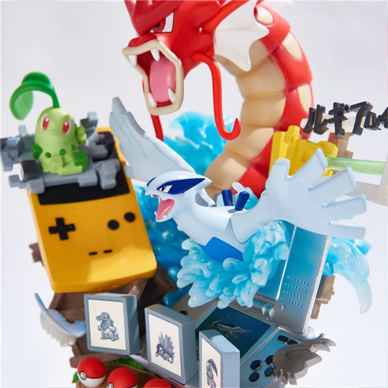 Аниме Gameboy Mega Gyarados Lugia Chikorita, фигурка, игрушки, статуя из смолы, Сказочная фигурка ПКМ, коллекция игрушек, детские подарки
