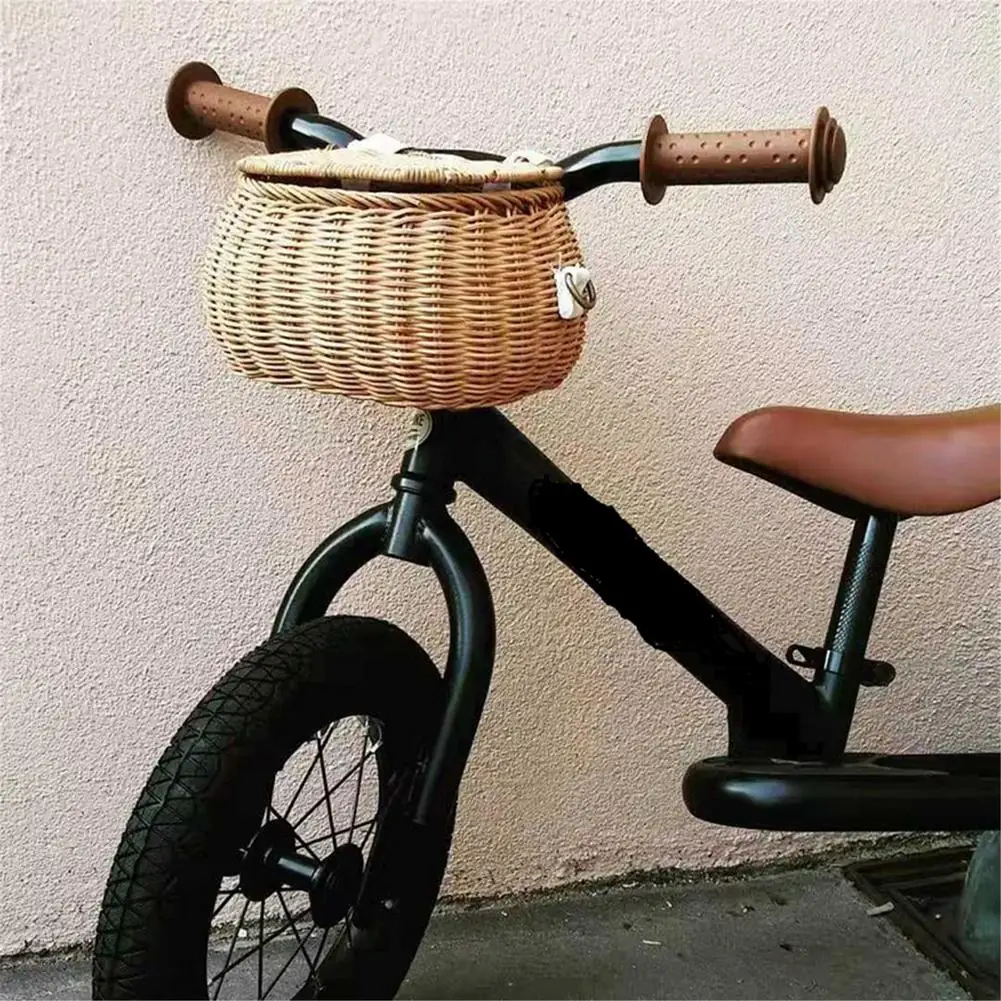 Small Back Basket Children Bicycle Baskets Handmade Rattan Toy Child Mount Weaving Wicker | Спорт и развлечения