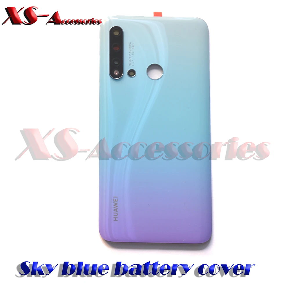 Для P20 lite Крышка батарейного отсека Корпус рамка Панель рамка Крышка Nova 5i - Цвет: Sky blue door