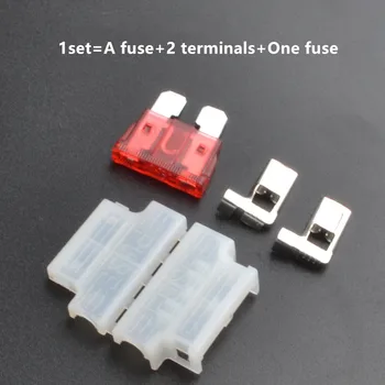 

10sets Auto Standard Middle Fuse Holder + Car Truck ATC/ATO Blade Fuse 3A 5A 10A 15A 20A 25A 30A 35A 40A
