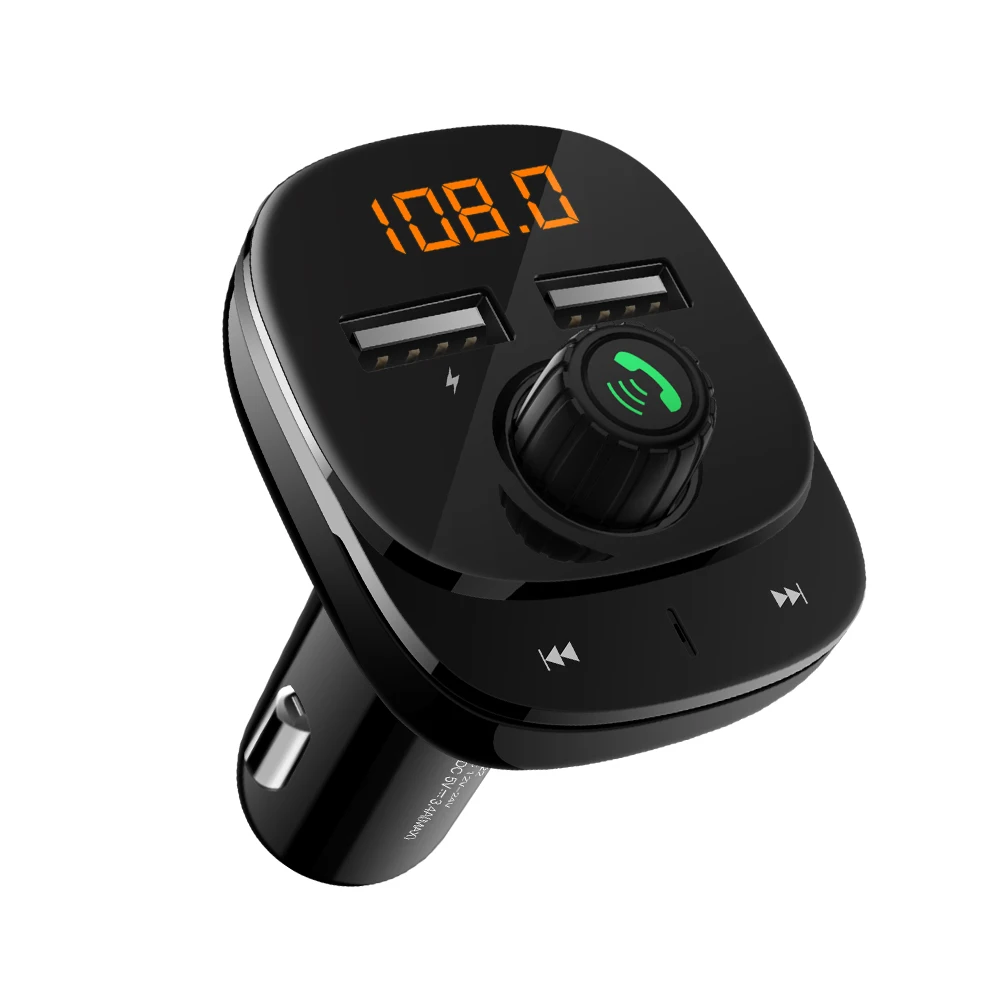 Автомобильный Bluetooth MP3-плеер громкой связи автомобильный комплект fm-передатчик Поддержка TF карты двойной USB зарядное устройство адаптер питания автомобильный комплект громкой связи