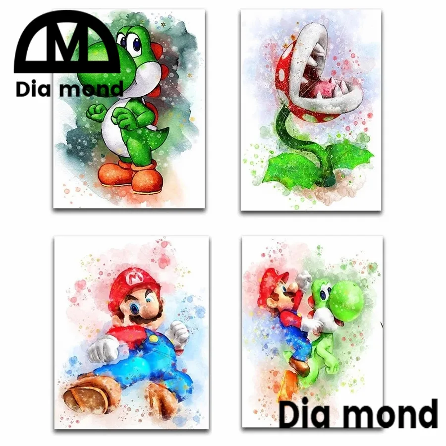 Алмазная картина сделай сам 5D Марио мультфильм полная вышивка крестиком мозаика