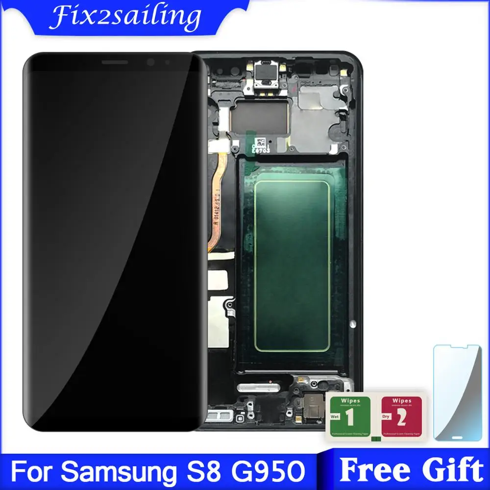 AMOLED 5 8 &quotS8 ЖК экран для Samsung S8 G950F G950U G950 дисплей + сенсорный в сборе Замена рамка