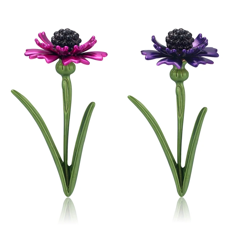 

2019 Cornflower Daisy Flower Enamel Brooches Pin Women Men's Weddings Brooch Pins Jewelery