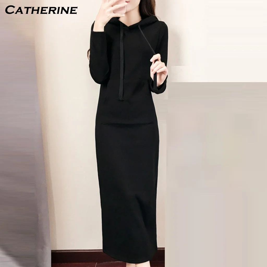 Женское платье макси с длинным рукавом хлопковое льняное капюшоном винтажная