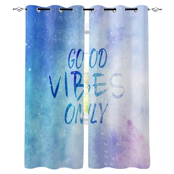 

Text On Purple Gradient Starry Sky Window Curtains Living Room Curtain Home Decor