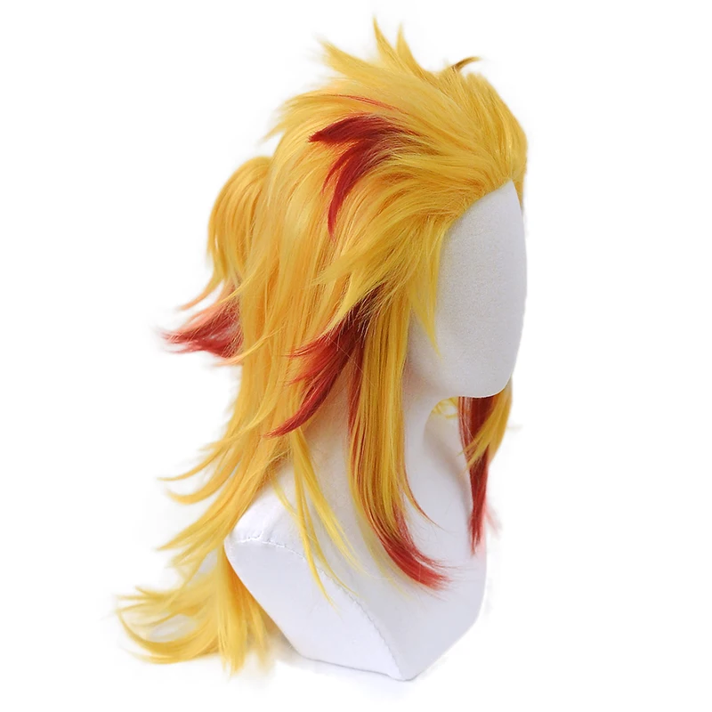 Demon Slayer Kimetsu no Yaiba Rengoku Kyoujurou Yellow Red Wig Cosplay Costume Heat Resistant Synthetic Hair Wigs french maid outfit