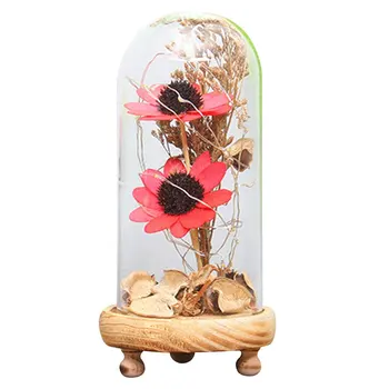 

Eternal Flower Glass Cover Rose Flower Cover Valentine'S Day Gift Christmas Gift Gold Foil Flower Creative Decoration Led