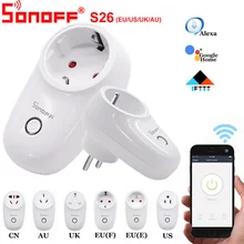 Sonoff S26 Wi-Fi умная розетка США/Великобритания/ЕС Беспроводная штепсельная вилка розетки умный дом переключатель работает с Alexa Google Assistant IFTTT Sonoff S26 Wi-Fi умная розетка США/Великобритания/ЕС Беспроводная штепсельная вилка розетки умный дом переключатель работает с Alexa Google Assistant IFTTT