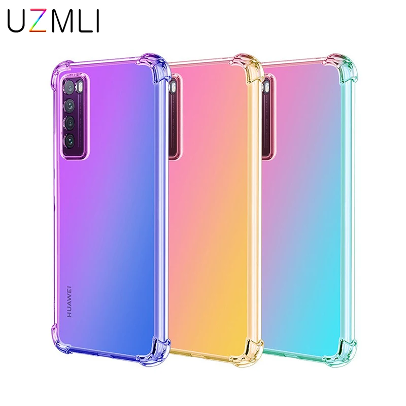 Прозрачный чехол из ТПУ для Huawei P40lite 5G Nova 5 Pro 5i 5z Nova6 6se 7i 7 7SE 4 Rainbow мягкий | Мобильные
