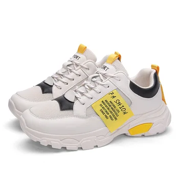 

Men's Fashion Thick-sole Daddy Shoes Breathable Mesh Sports Running Shoes Four Seasons Youth Casual Travel Shoes