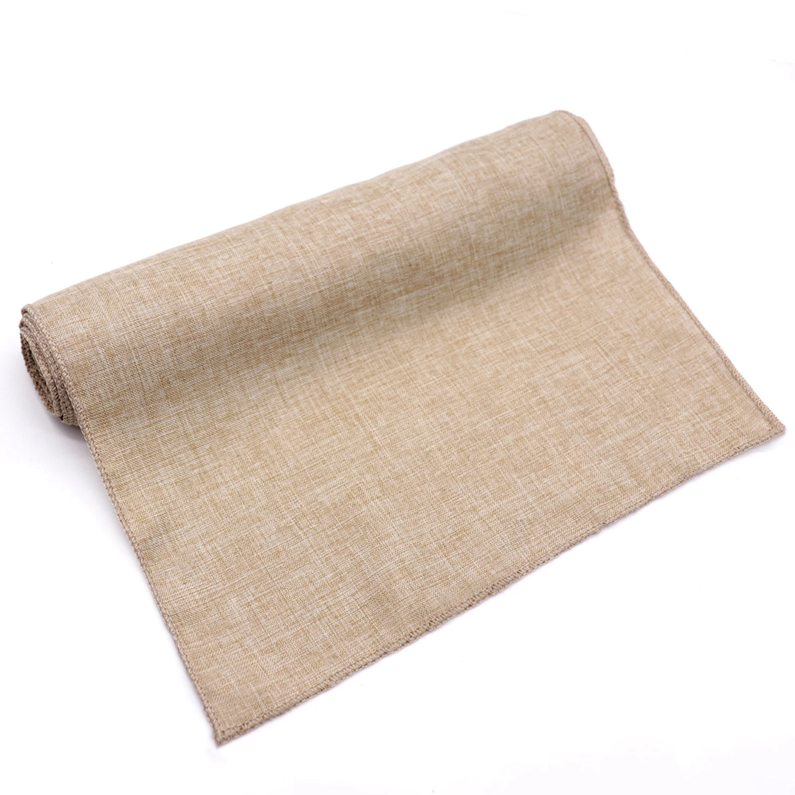 

Gray Khaki Burlap Table Runner Jute Imitated Linen Tablecloth Rustic Wedding Party Banquet Decoration Home Textiles overlay
