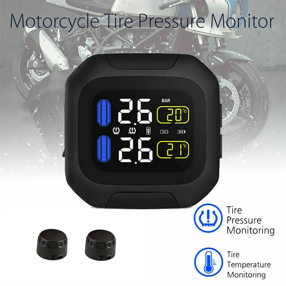 Велосипедный TPMS Универсальный с 2 датчиком давления в шинах водонепроницаемый мотоциклетный инструмент Замена беспроводного транспортного средства usb зарядка
