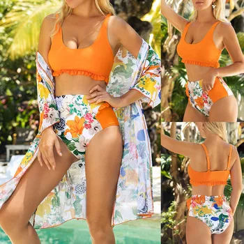 

Bikinis Set 2020 New Arrivals Sexy Women Floral Printed Vest Bikini Swimwear Swimsuit Two Piece Suit Set Bikini Traje De Baño