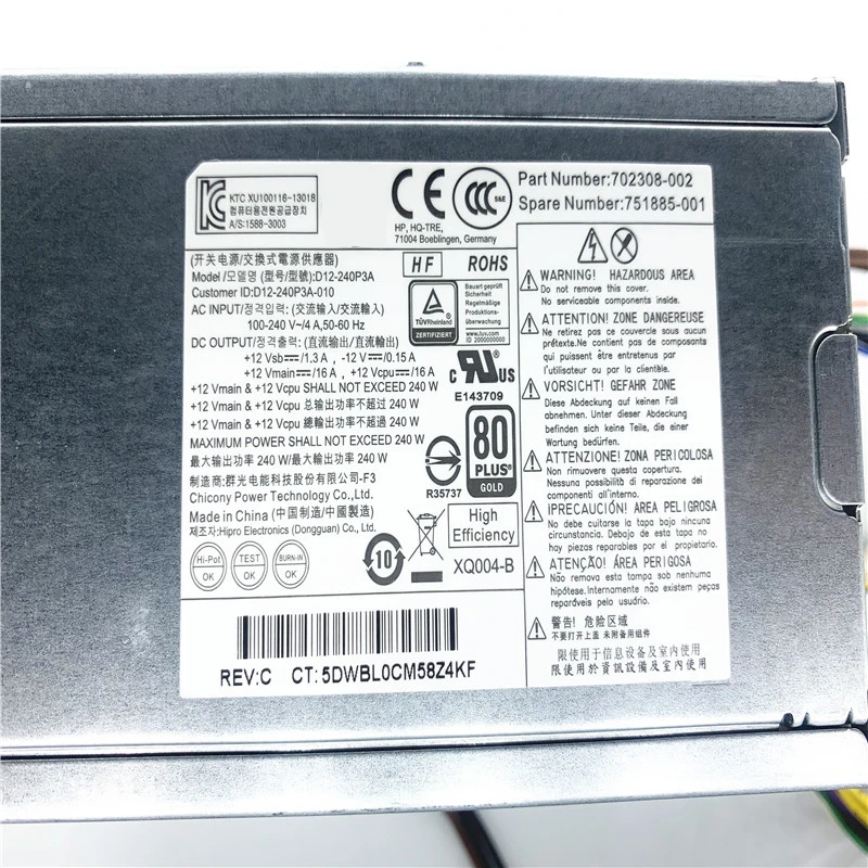 Fonte de Alimentação para hp Fonte de Alimentação Prodesk Original Nova 690 800 g1 D12-240p3a Ps-4241-2hf1 702307-002 g2 240w 751884-702309-001 001 400 600 - Imagem 6