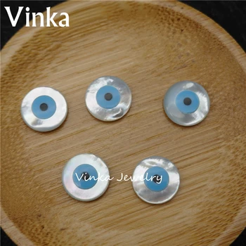 

100pcs / lot 12mm Natural Round Blue Eye Mother Of Pearl Shell For DIY Jewelry Round MOP Pearl Shell Beads