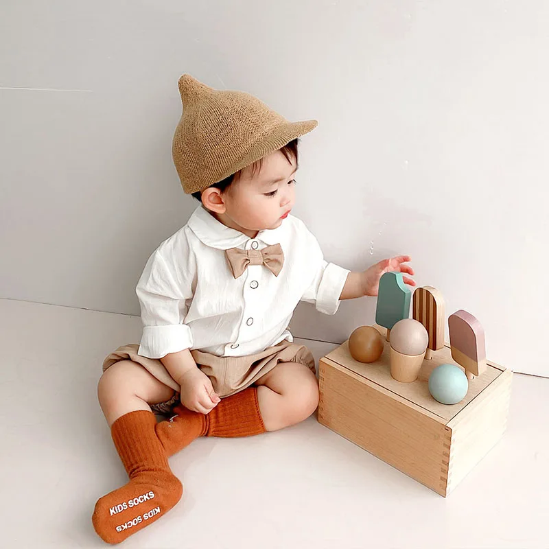 Spring Formal Kids Clothing Set Toddler Suit Bow Tie Shirt Shorts