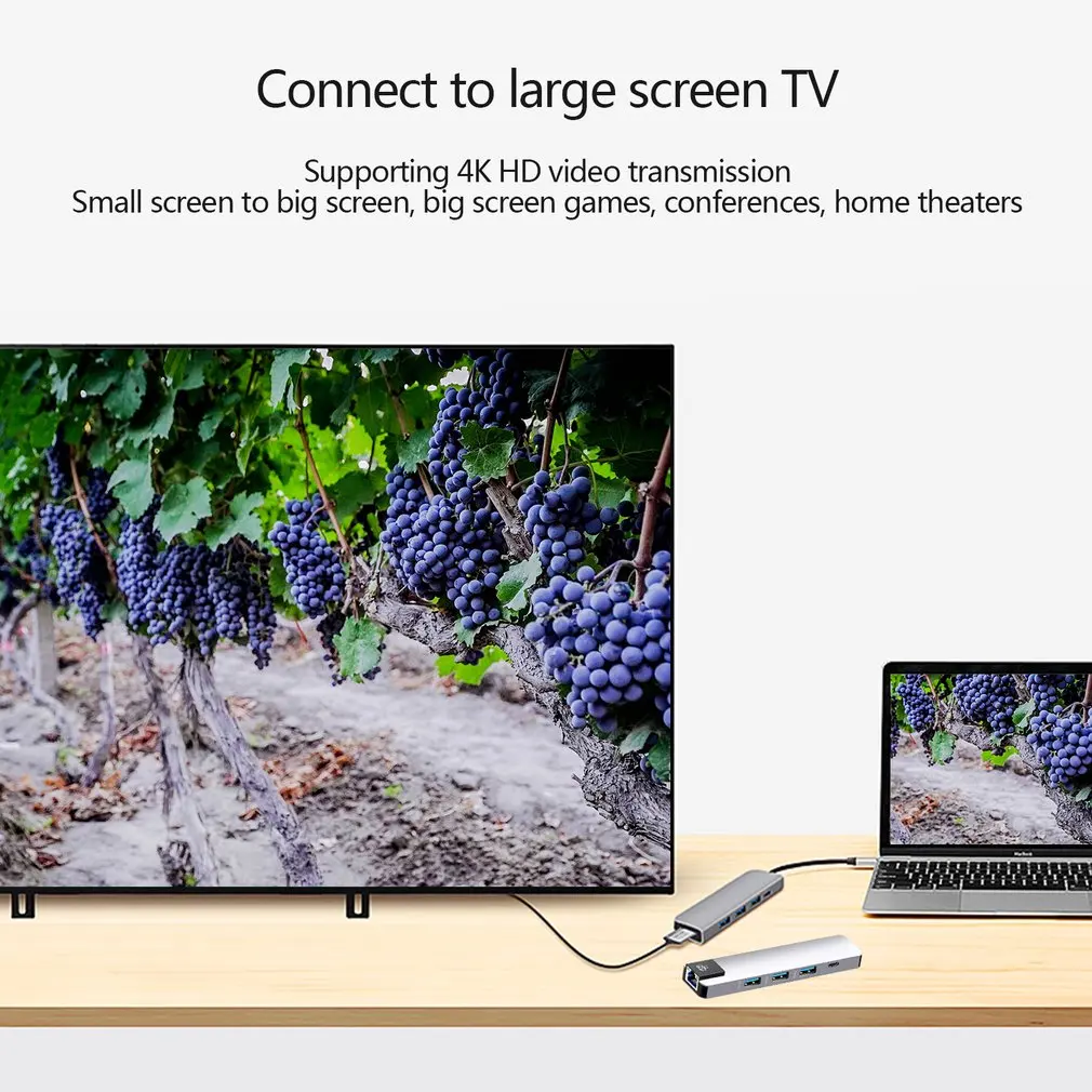 5 в 1 концентратор USB Type C Hdmi 4K USB C концентратор для Gigabit Ethernet Rj45 Lan адаптер для Mac book Pro Thunderbolt 3 USB-C зарядное устройство