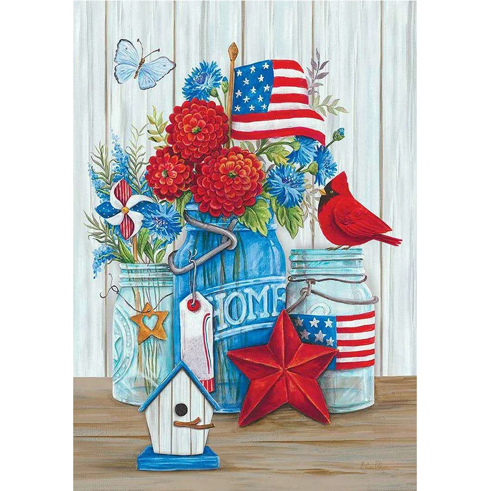 

Flower Bird Flag Printed 11CT Cross-Stitch Complete Kit DIY Embroidery Handicraft Hobby Handmade Needlework Sales Floss Needle