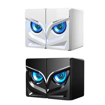 

1Pair USB Powered LED 3.5mm Wired Bluetooth Speaker for Computer Mobile Phone Tablet