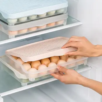 

OTHERHOUSE 24 Grid Egg Box Eggs Organizer Plastic Refrigerator Organizer Egg Storage Container with Lid Kitchen Accessories