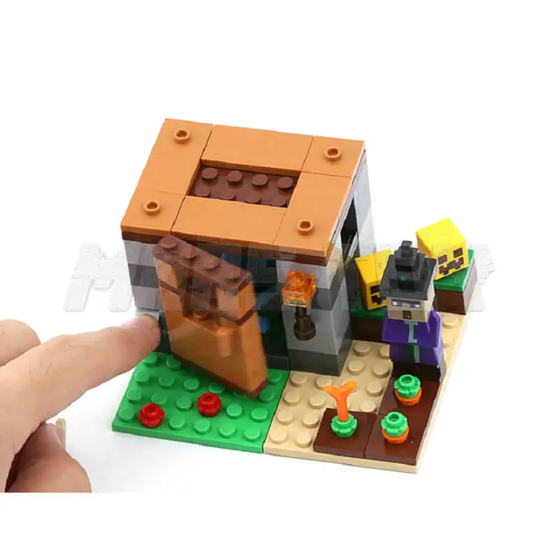 4IN1 The Melon Farm Building Blocks With Steve Villager Witch Action Figures Compatible 21138 My World Brick Set Gifts Toys 4IN1 The Melon Farm Building Blocks With Steve Villager Witch Action Figures Compatible 21138 My World Brick Set Gifts Toys