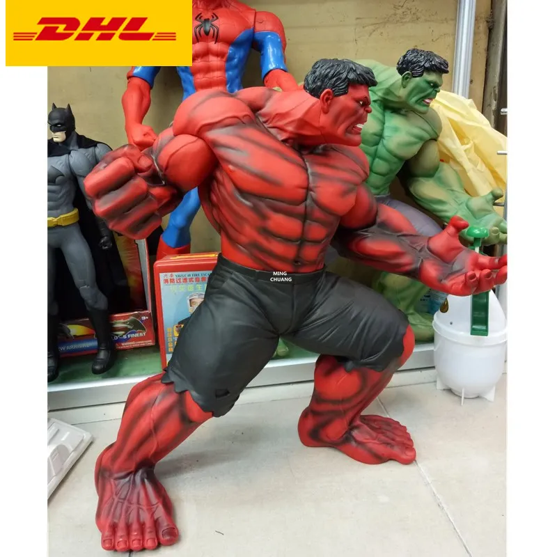 

23" The Avengers Statue Red Hulk Bust Robert Bruce Banner Full-Length Portrait Holiday Gift PVC Action Figure Toy BOX 60CM V844