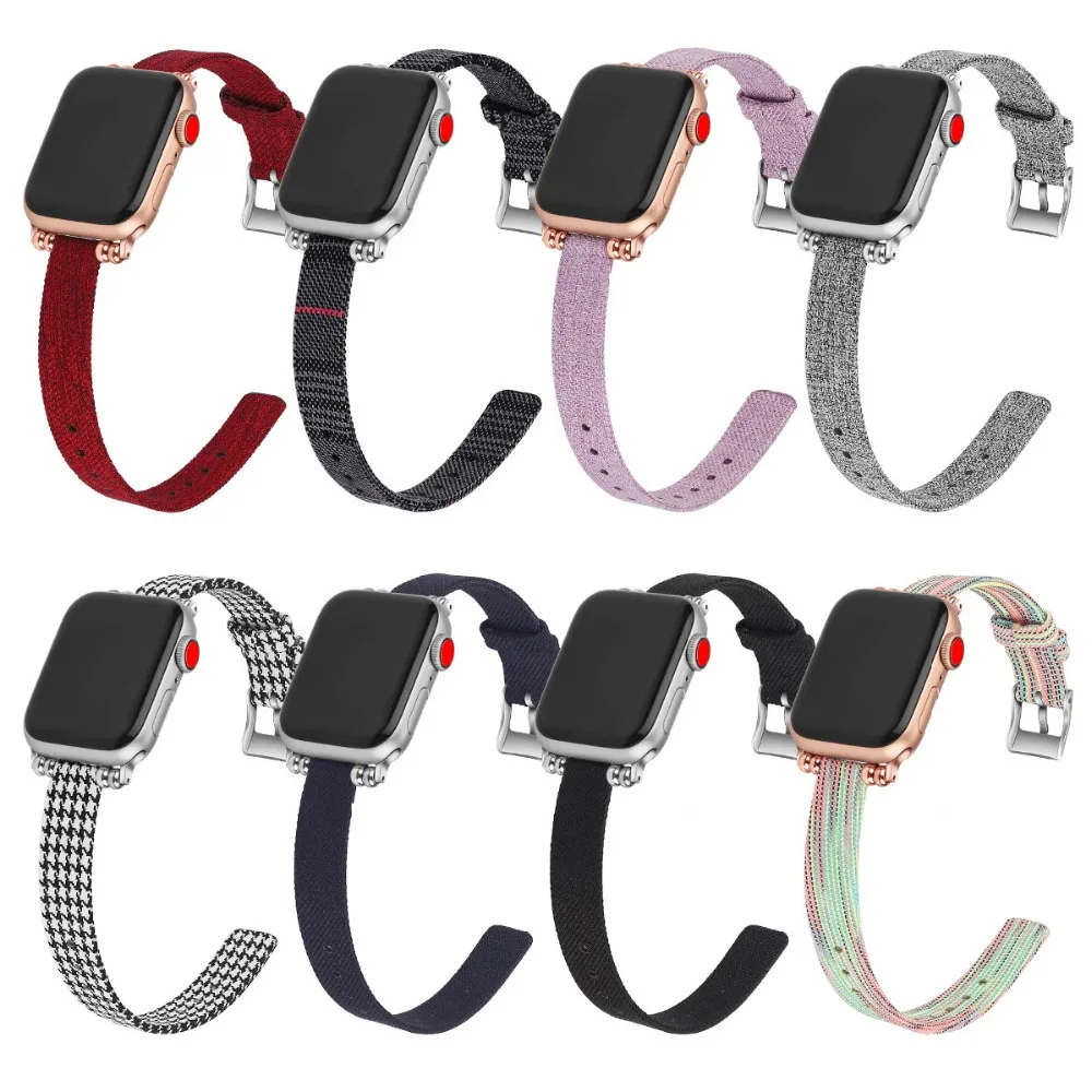 Модный женский браслет для Apple Watch Band 38 мм 42 мм 40 мм 44 мм ткань Хаундстут для iWatch ремешок серии 1 2 3 4 ремешок для часов