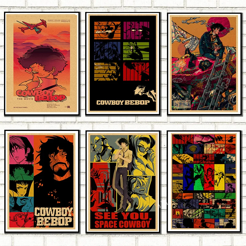 Ковбойский Бибоп украшение дома крафт-фильм плакат рисунок ядро наклейки на стену 42x30 см