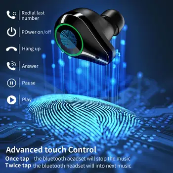 

IPX7 Waterproof TWS Earphone Sport Gaming Headset HiFi Sound Bluetooth Earphones Blue Tooth 5.0 Wireless Earbuds with Charge Box