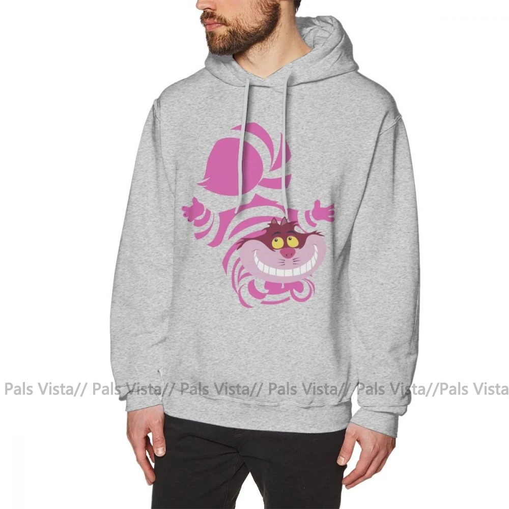 Cheshire Cat Толстовка De Su Art Cheshire The cat Толстовки Черный Модный пуловер толстовка с длинным рукавом Большие теплые мужские хлопковые толстовки - Цвет: Серый