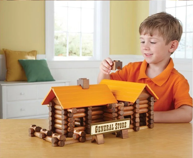 

TREE * Haus165pcs Built Cabin Logs Creative Architecture Building Blocks Assembled Lincoln Room 2.5