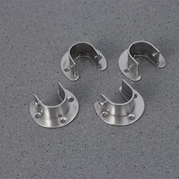 

6PCS Stainless Steel Coloset Pole Socket Heavy Duty U Shape Rod Bracket For Closet Curtain - 25MM