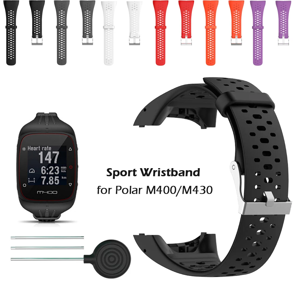 Ремешок для часов Hero Iand M430 сменный мягкий силиконовый браслет Polar M400 с