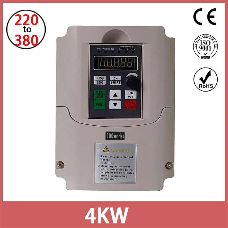 4 кВт VFD вход 220 В 1-фазный выход 380 3-фазный инвертор с переменной частотой для