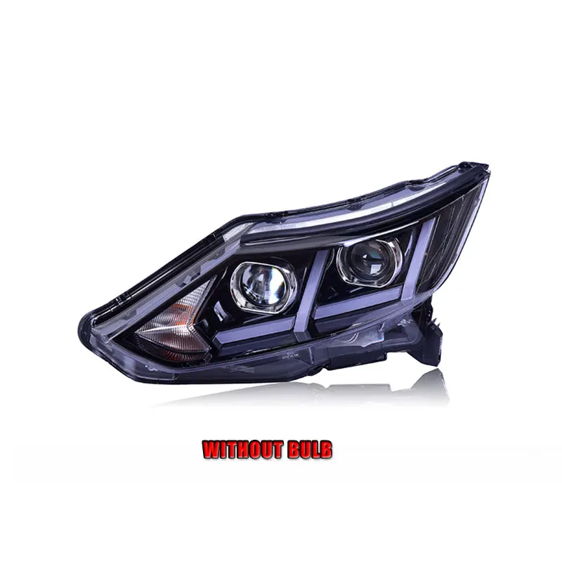 Автомобильный Стайлинг для Nissan Qashqai фары- Qashqai светодиодный задний фонарь светодиодный drl H7 Биксеноновая разрядная лампа высокой интенсивности с двойными линзами ближнего и дальнего света - Цвет: without bulb version