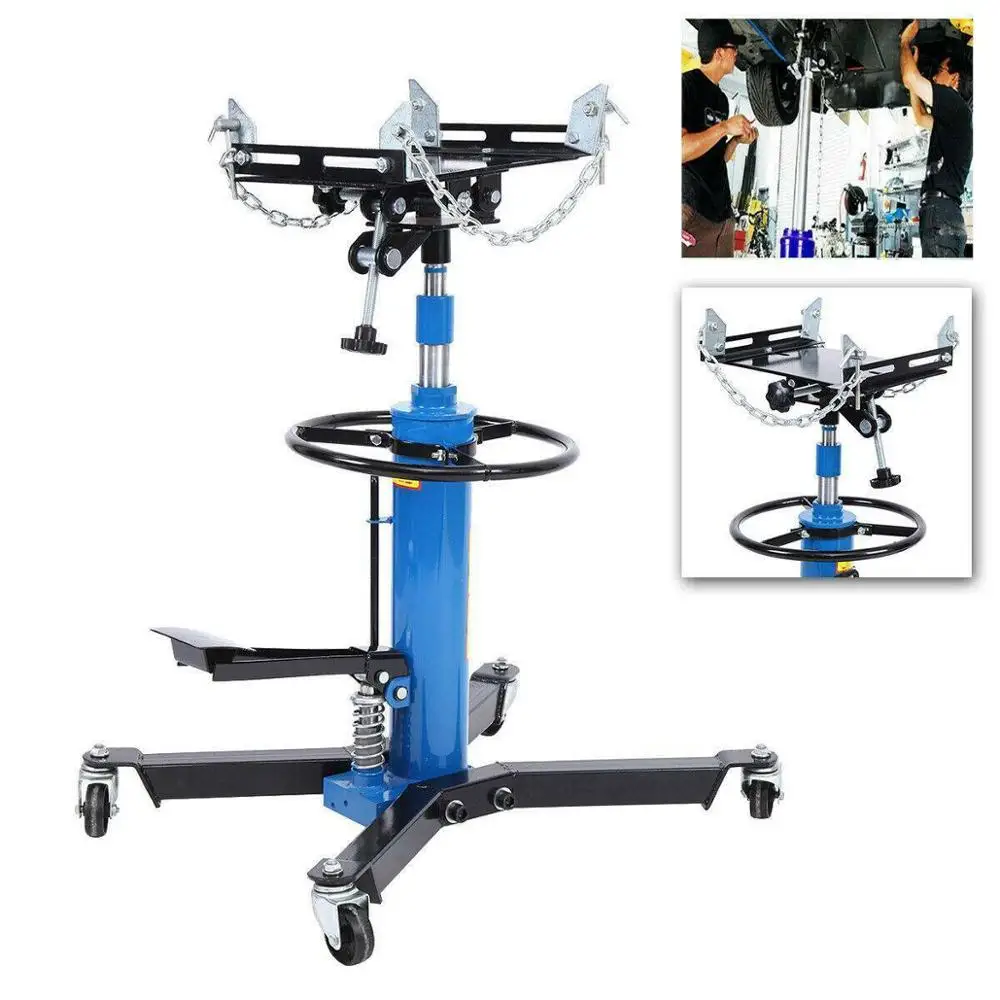 

1100 Lbs 0.5 Ton Adjustable Hydraulic Telescopic Transmission Jack Lift Hoist 2 Stage Auto Shop Car Lift