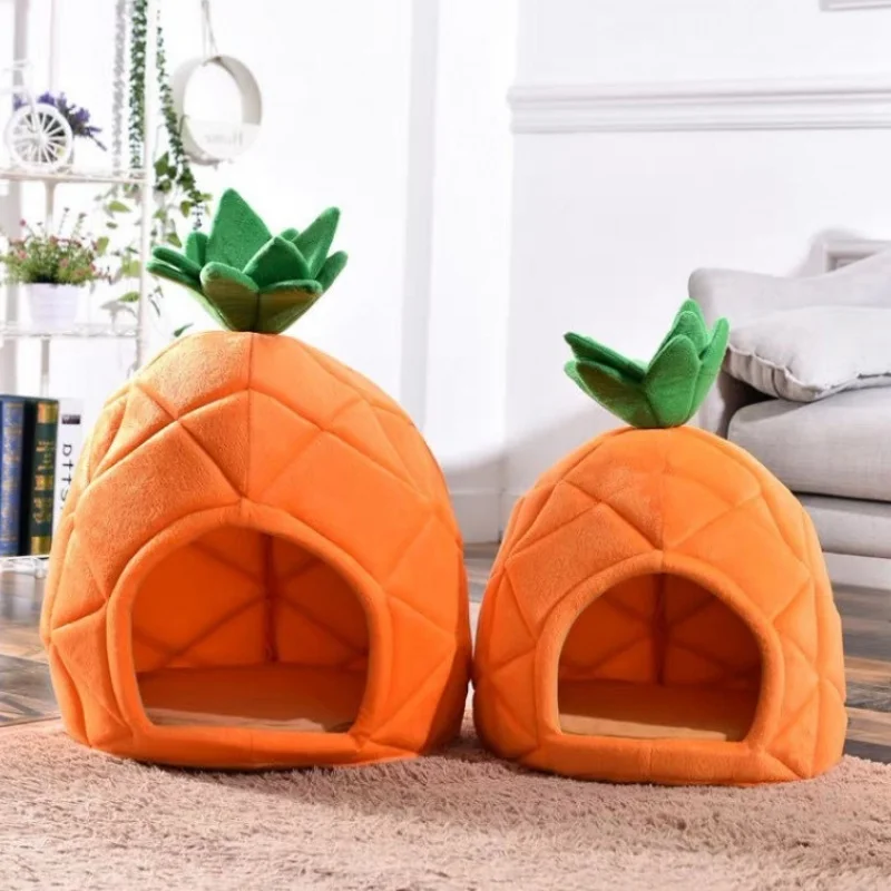 Pet Dog Bed Creative Pineapple Warm Soft Kennel Fruit Cat Dog House Sleeping Pad Animal Puppy Cave Sleeping Mat Fruit Pet Nest Pet Dog Bed Creative Pineapple Warm Soft Kennel Fruit Cat Dog House Sleeping Pad Animal Puppy Cave Sleeping Mat Fruit Pet Nest