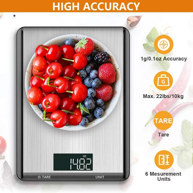 Electronic Food Scale, 22lb/10kg Digital Kitchen Scale Weight Grams And Oz  For Cooking Baking, 1g/0.1oz Precise Graduation - Kitchen Scales -  AliExpress