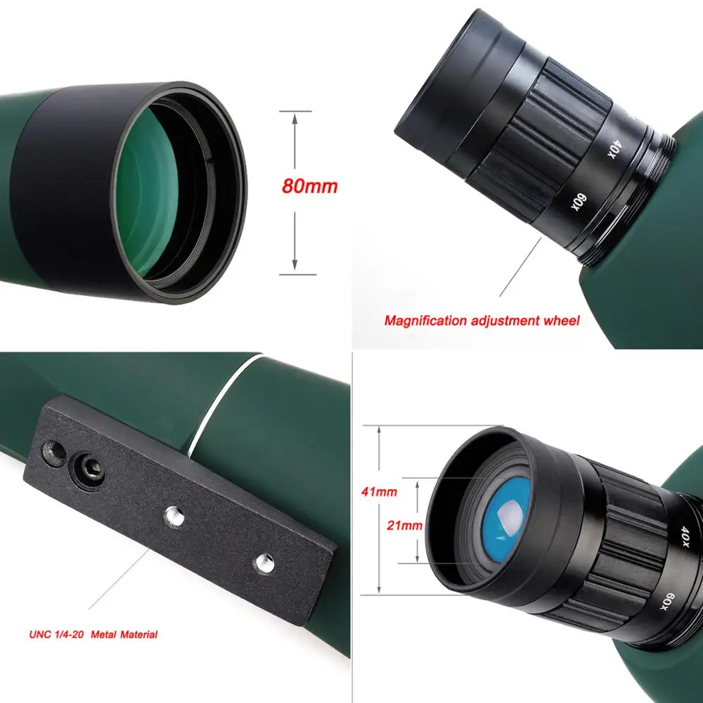SVBONY SV28 Зрительная труба 20-60x80мм SV28 зум телескоп водонепроницаемый BAK4 призма FMC высокое качество новая версия F9308 для охоты