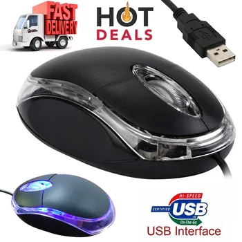

Office Desktop Optical Computer Laptop Anti-slip Mice Mini Ergonomics Mouse 1000DPI USB Wired Mini ABS Optical Mouse