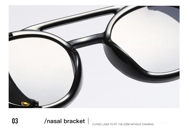 FENCHI, мужские солнцезащитные очки в стиле панк, фирменный дизайн, модные круглые солнцезащитные очки, UV400 Oculos Feminino zonnebril dames