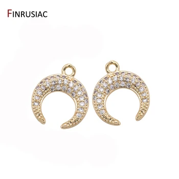 

DIY jewelry making zircon moon charm pendant European fashion handmade beaded necklace pendant accessories